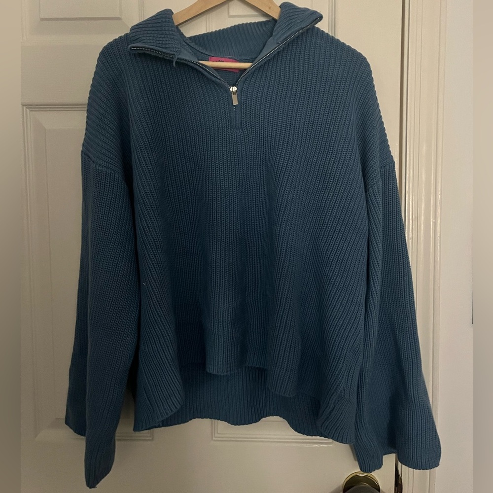 Edikted Amour High Neck Oversized Zip Sweater